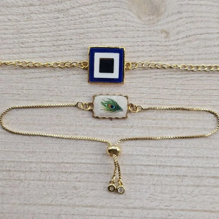 Brother Bhabhi Evil Eye Rakhi Set
